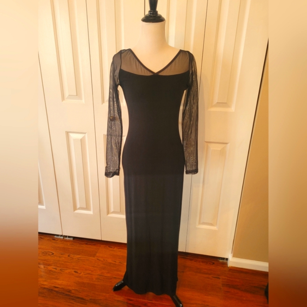 Black Stretchy Long Express Dress